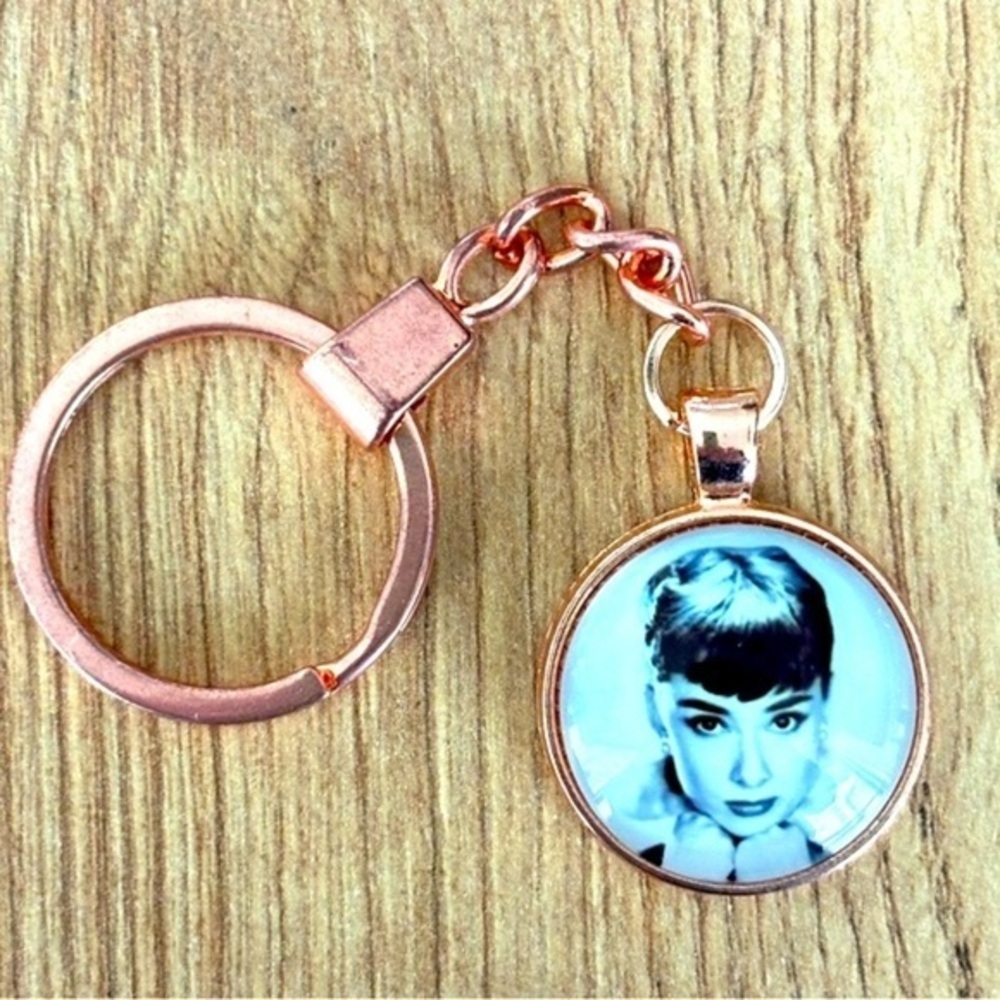 Audrey Hepburn Keychain, Handmade, NWT